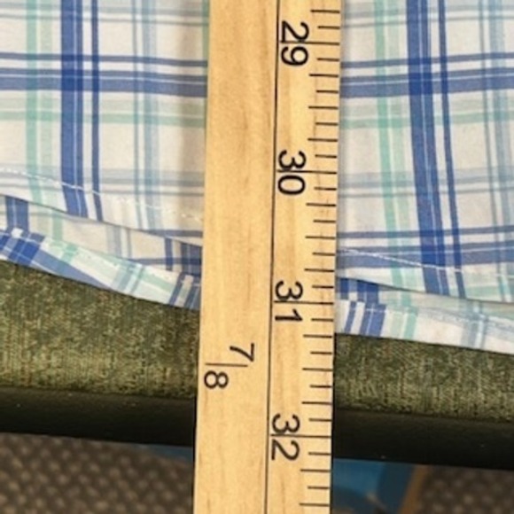 Peter Millar Crown Crafted Mens XXL Blue Green Plaid Performance Shirt - Picture 7 of 7
